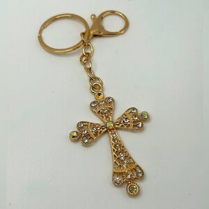 Elegant Gold Cross Keychain